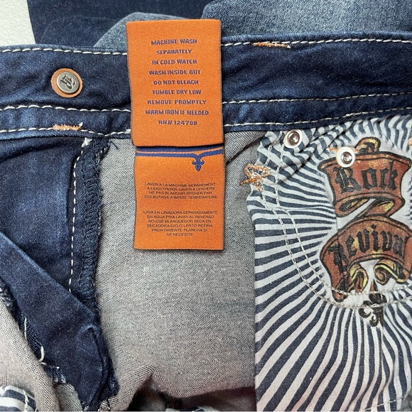 Rock Revival Jeans Nicci Mid Rise Skinny Stretch Denim Rhinestones Studs Blue 27 - Picture 15 of 16